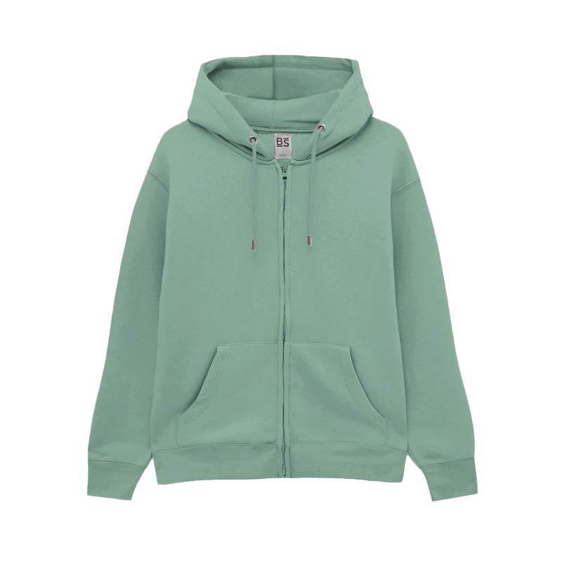 Felpa Terry Zip Cappuccio